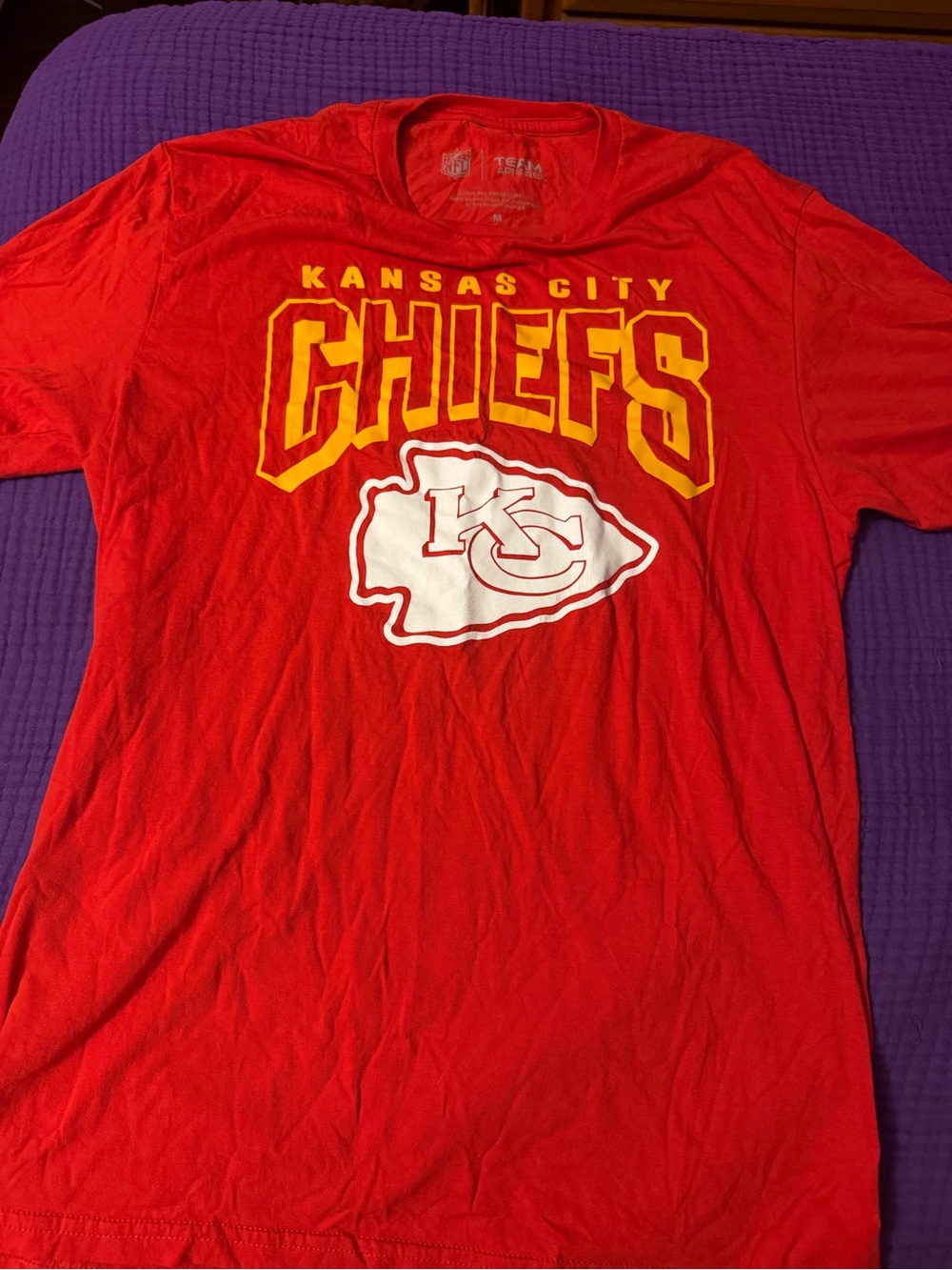 NFL Kids Kansas City Chiefs Red Tee with Yellow and White Logo
